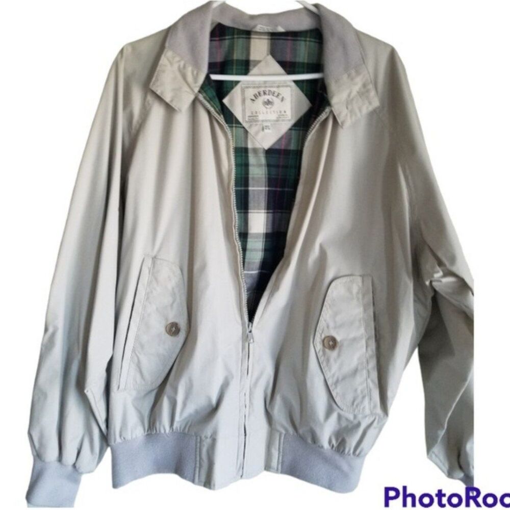 Aberdeen Collection Men's Stone Jacket with Plaid Lining